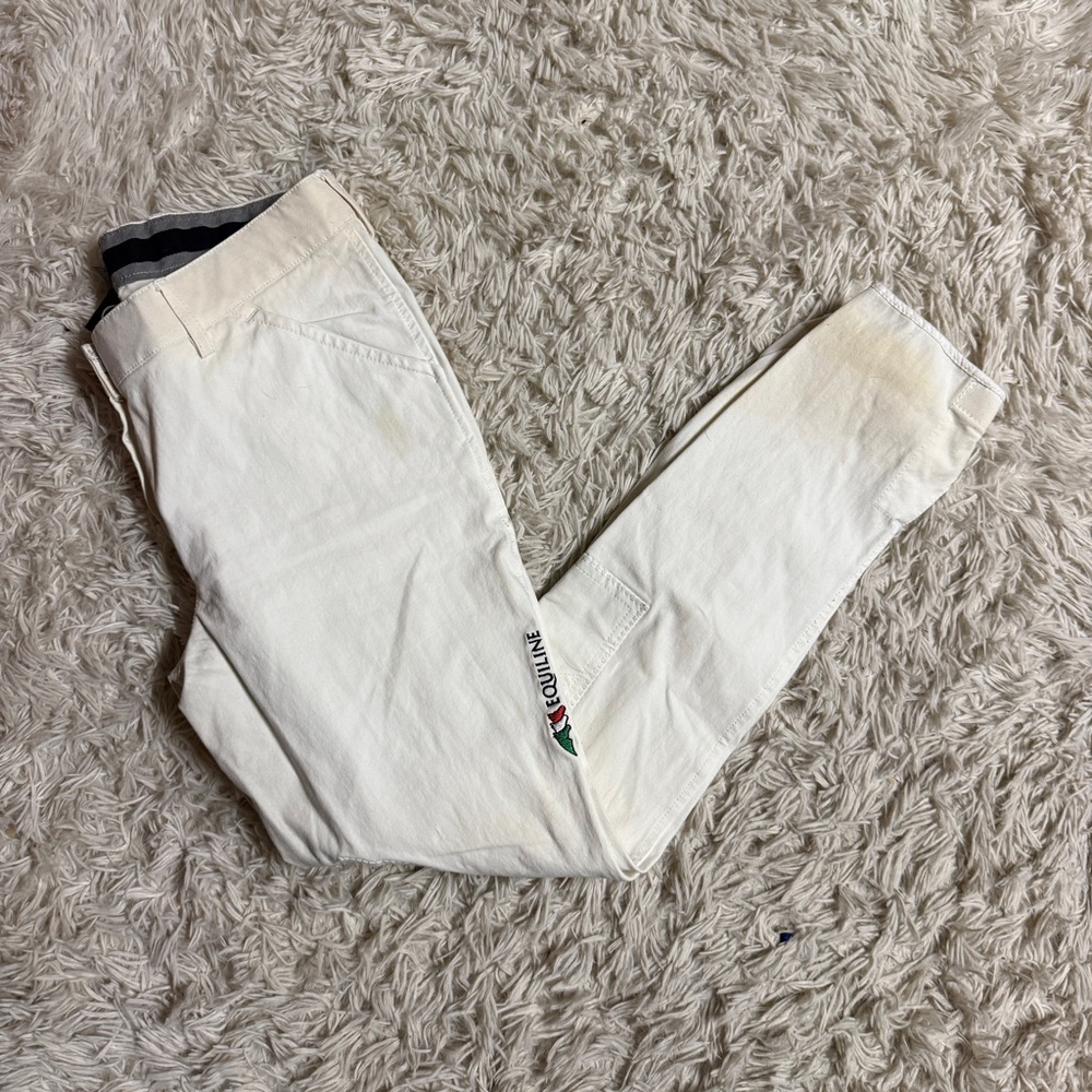 Women’s Size IT46 White Equiline Knee Patch Horseback Riding Breeches